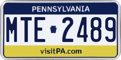 PA license plate MTE2489