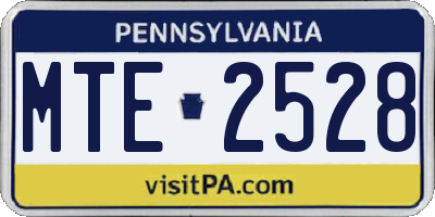PA license plate MTE2528