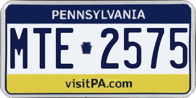 PA license plate MTE2575