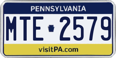 PA license plate MTE2579