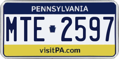 PA license plate MTE2597