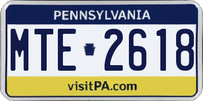 PA license plate MTE2618