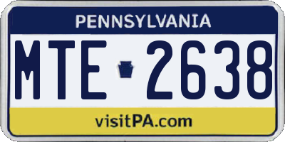 PA license plate MTE2638