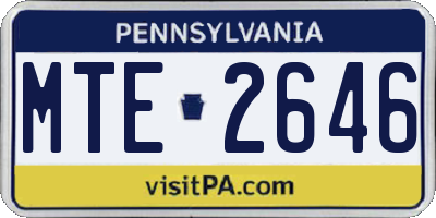 PA license plate MTE2646