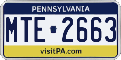 PA license plate MTE2663