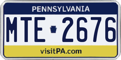 PA license plate MTE2676
