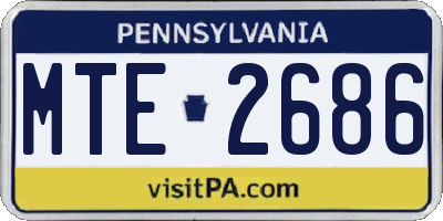 PA license plate MTE2686