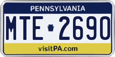 PA license plate MTE2690