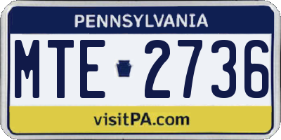PA license plate MTE2736