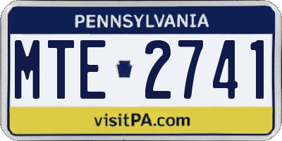 PA license plate MTE2741