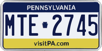 PA license plate MTE2745