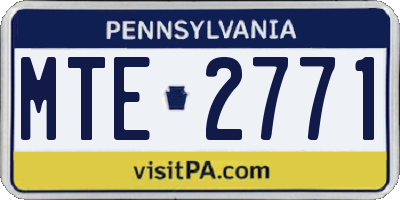 PA license plate MTE2771