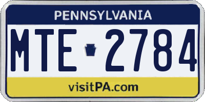 PA license plate MTE2784