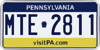 PA license plate MTE2811
