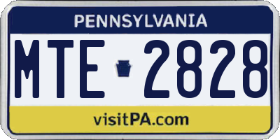 PA license plate MTE2828