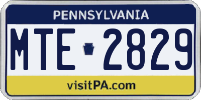 PA license plate MTE2829