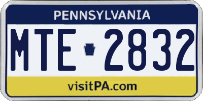 PA license plate MTE2832