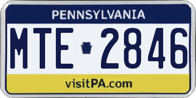 PA license plate MTE2846