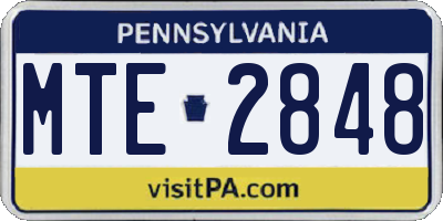 PA license plate MTE2848