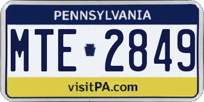 PA license plate MTE2849