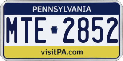 PA license plate MTE2852