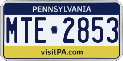 PA license plate MTE2853