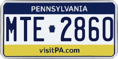 PA license plate MTE2860