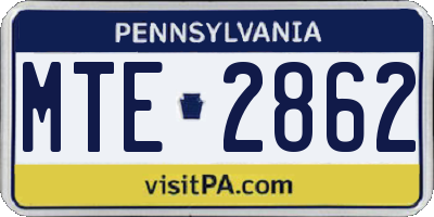 PA license plate MTE2862