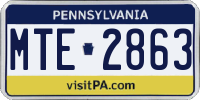 PA license plate MTE2863