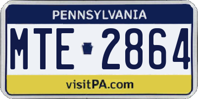 PA license plate MTE2864