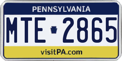 PA license plate MTE2865