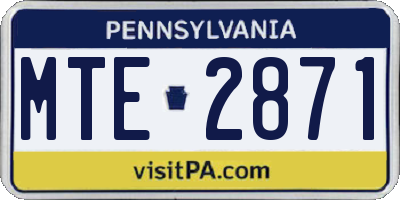 PA license plate MTE2871