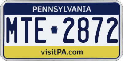 PA license plate MTE2872