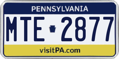 PA license plate MTE2877