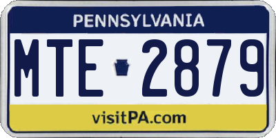 PA license plate MTE2879