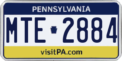 PA license plate MTE2884