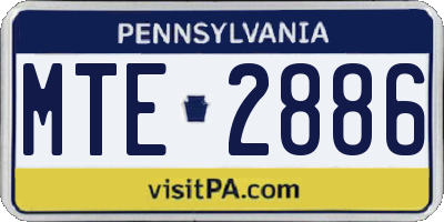 PA license plate MTE2886