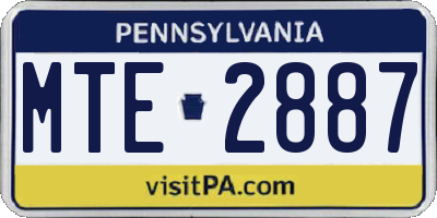 PA license plate MTE2887