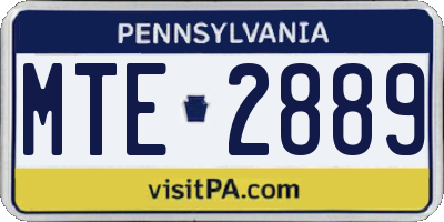 PA license plate MTE2889