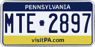 PA license plate MTE2897