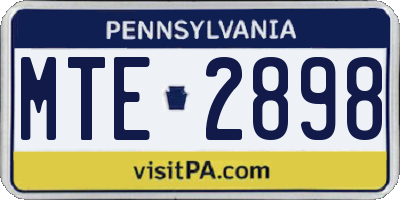 PA license plate MTE2898
