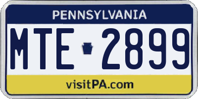 PA license plate MTE2899
