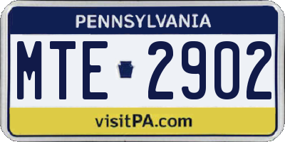 PA license plate MTE2902