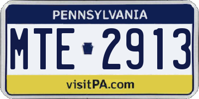 PA license plate MTE2913