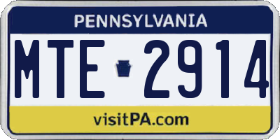 PA license plate MTE2914