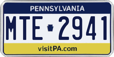 PA license plate MTE2941