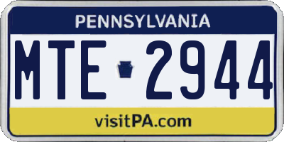 PA license plate MTE2944
