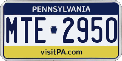 PA license plate MTE2950