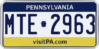 PA license plate MTE2963