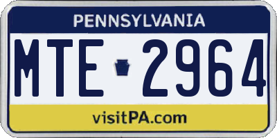 PA license plate MTE2964